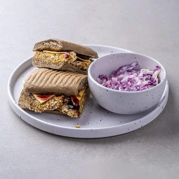 Weekend BBQ Chickpea & Bean Sandwich with Slaw Salad